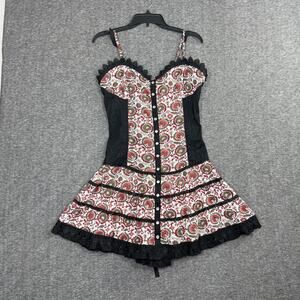 Shawna Hofmann Corset Mini Dress Size 8 Steampunk Goth Floral